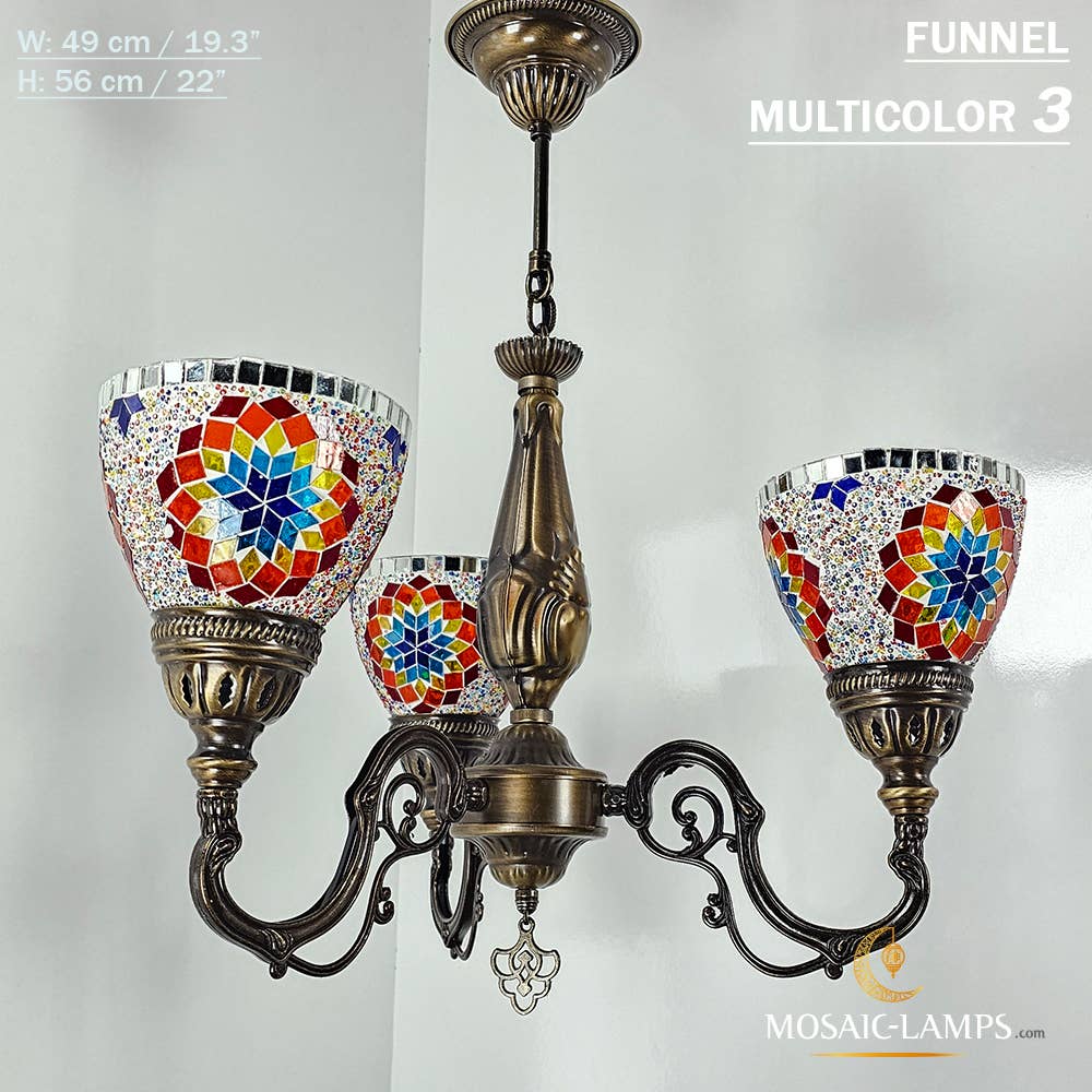 Mosaic Lamps – Candeeiro/lâmpada suspensa por atacado – Mosaico 3 Globo Feito à Mão Turco Marroquino Árabe Oriental Boh33