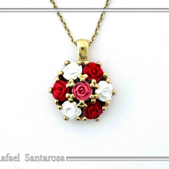 rose blumen halskette floral anhänger romantisch für den Großhandel von RAFAEL SANTAROSA