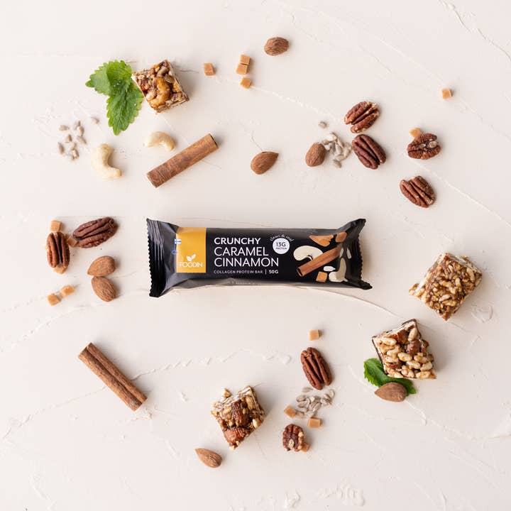 Foodin - Wholesale Snack Bar - Crunchy Collagen Protein Bar Caramel Cinnamon, 50g3