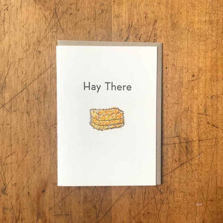 Hay There (small) Greeting Card for wholesale by Letterpress PDX