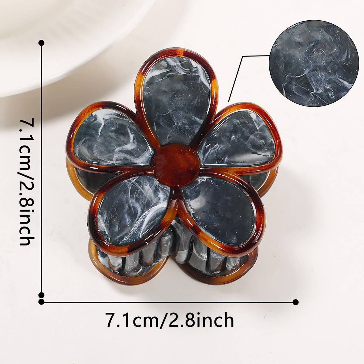 ACCITY - Wholesale Hair Clip - Women's - Vintage Floral Claw Clip for Ponytail & Half Bun_CWAHA072855