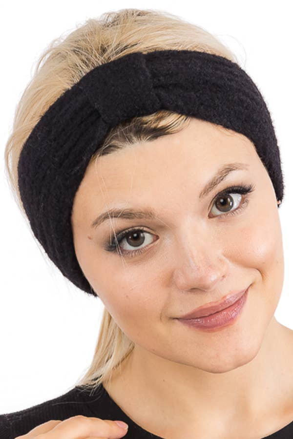 Cap Zone – wholesale Fashion headband – women's – Fluffy Faux Angora Fur Ribbed Knit Head Band3
