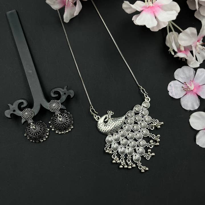 Conjunto de Colar Boho Ghungroo Banhado a Prata Joalharia Étnica por atacado de Vastrabhushan