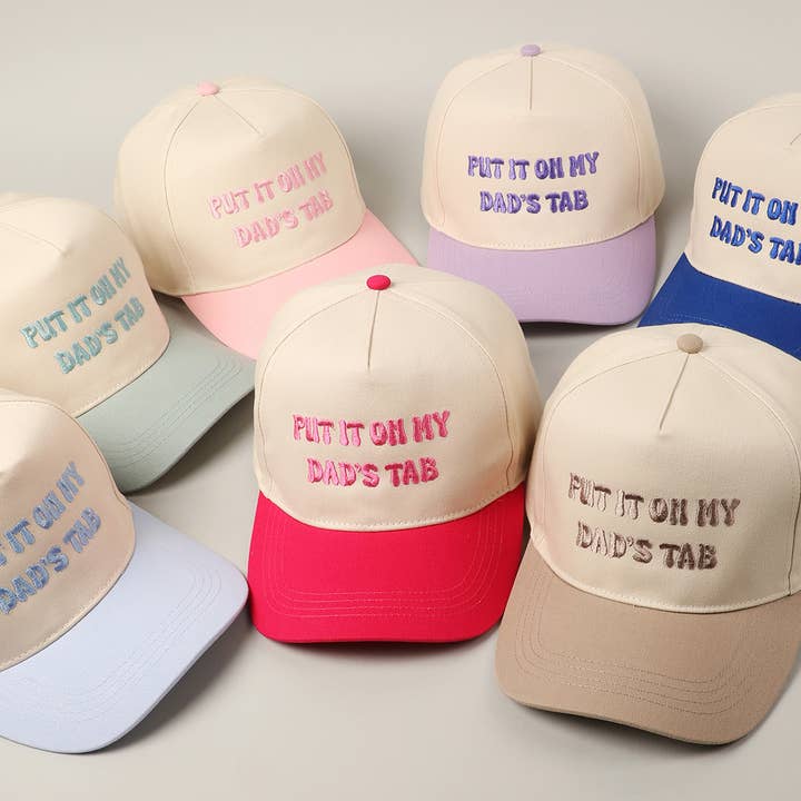 Fashion City - Wholesale Baseball Cap - Unisex - Put It On My Dad's Tab Embroidery Two-Tone Hat