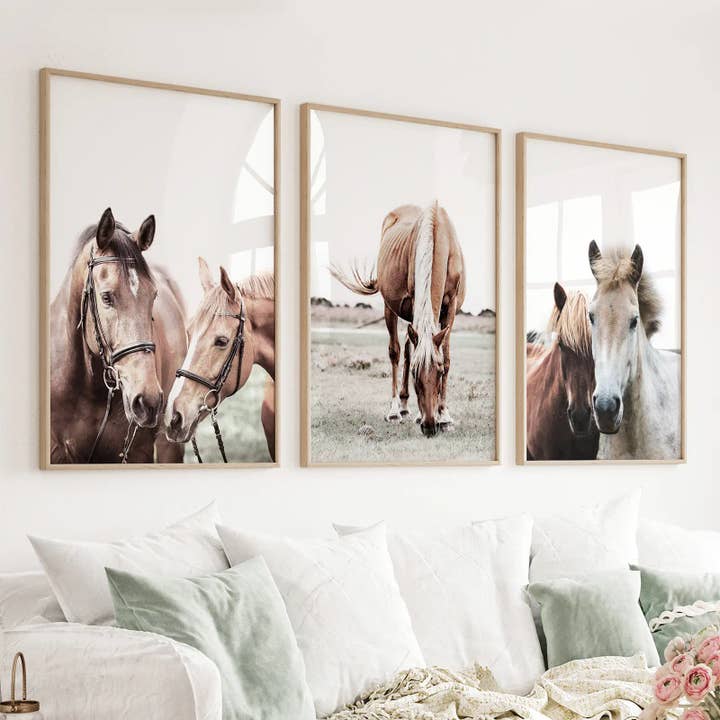 Horses Modern Farmhouse Print. Western Theme Poster for wholesale by Art Lane