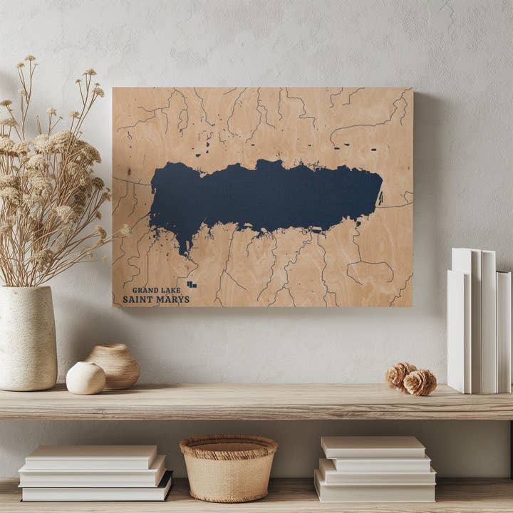 Mappa Personalizzata del Lago Grand Lake Saint Marys Ohio per la vendita all'ingrosso da parte di Benoit's Design Co.