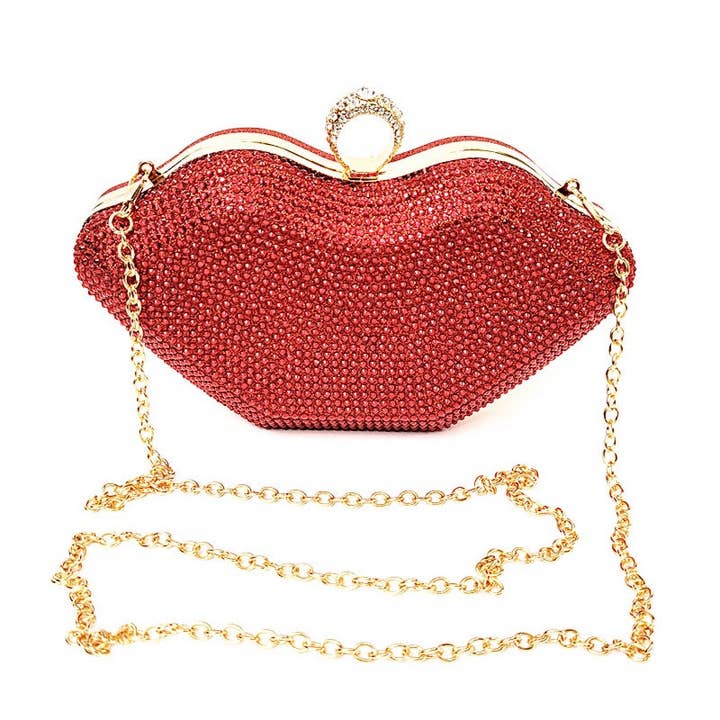 AB Lip Mouth Rhinestone Bag HB1642 for wholesale on Faire6