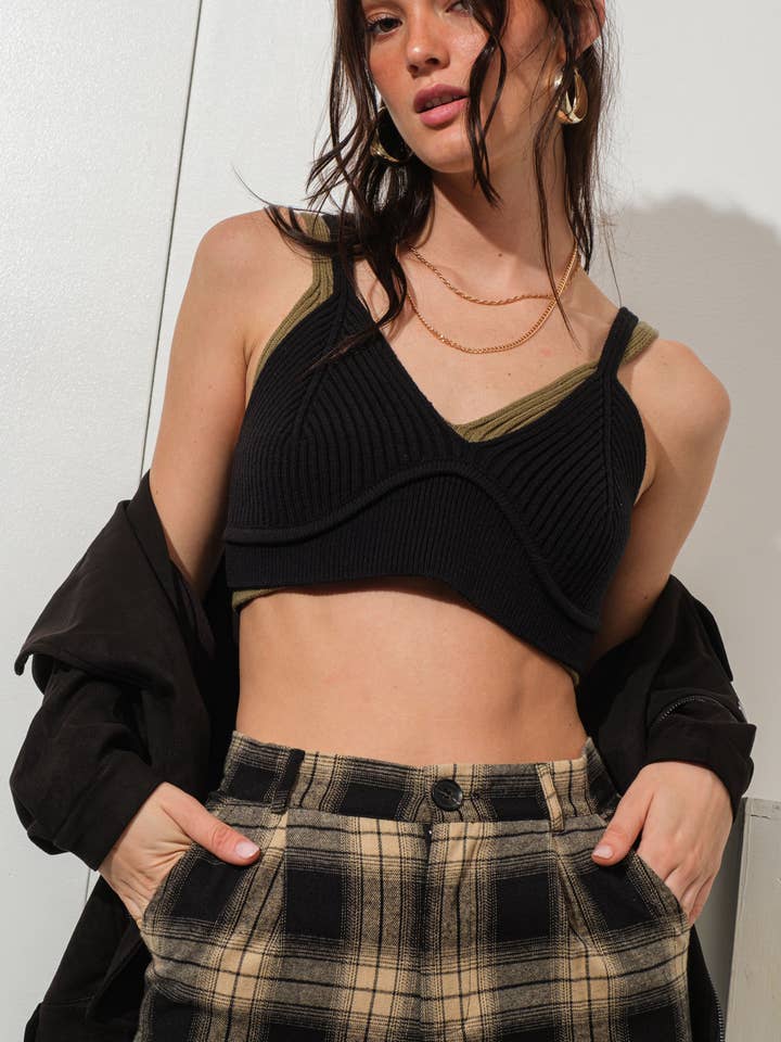 SPAGHETTIBAND RIBBAD STICKAD BRALETTE GRÖDA TOPP för wholesale av Hesperus