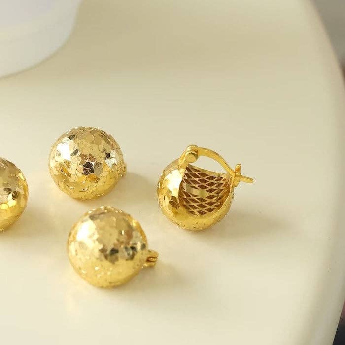 LanLivia - Vendita all'ingrosso Orecchini a bottone - Orecchini a Sfera di Ghiaccio Scintillante-Oro e Argento4