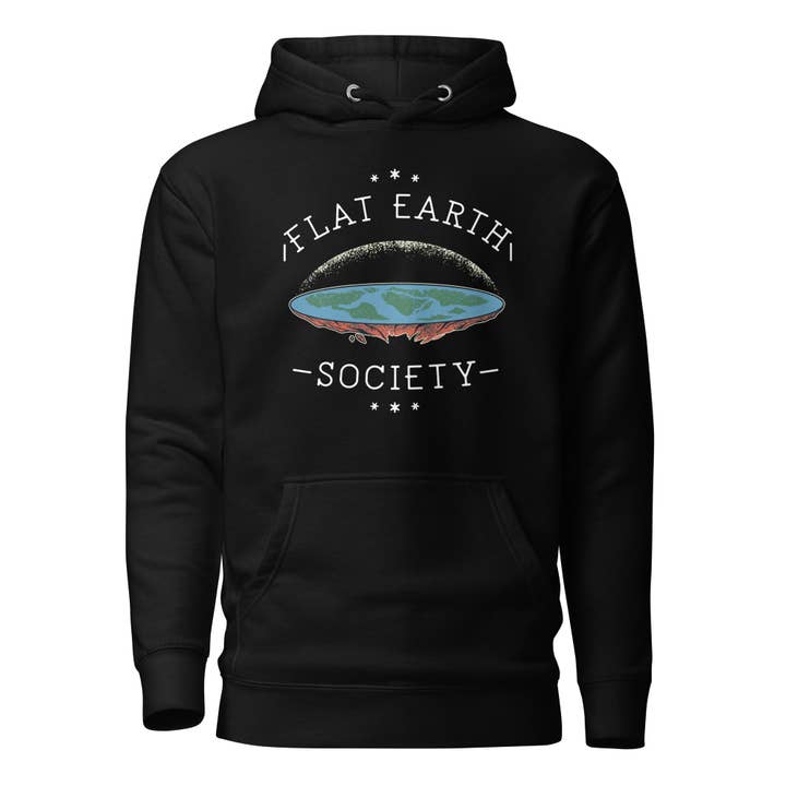 Flat Earth Society - Premium Hættetrøje for engroshandel hos The Philosopher's Shirt