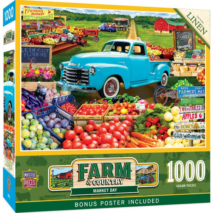 Farm & Country - Market Day 1000 Piece Jigsaw Puzzle for wholesale by Masterpieces Puzzles