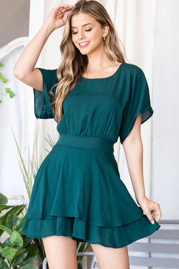 JADE BY JANE - Wholesale Romper - Women's - V-NECK DOUBLE LAYER RUFFLE ROMPER6