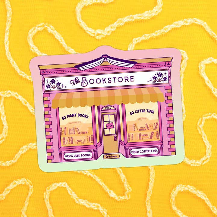 Books Bookish Bookstore Book Waterproof Vinyl Sticker for wholesale by Stickers+ X Ashley Bexar