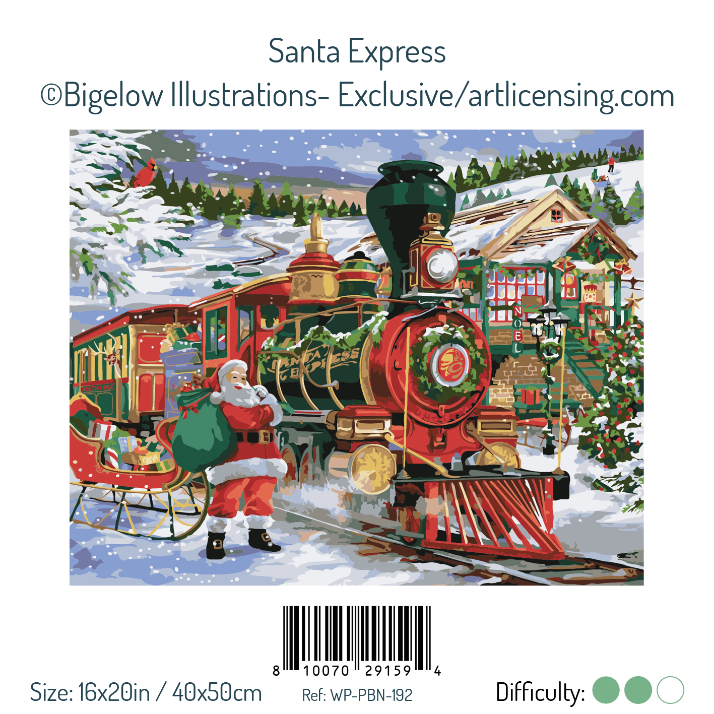 Winnie's Picks - Wholesale Doe-het-zelf-knutselset - Santa Express - Doe-het-zelf Paint by Numbers-kit - Kerstcadeau2