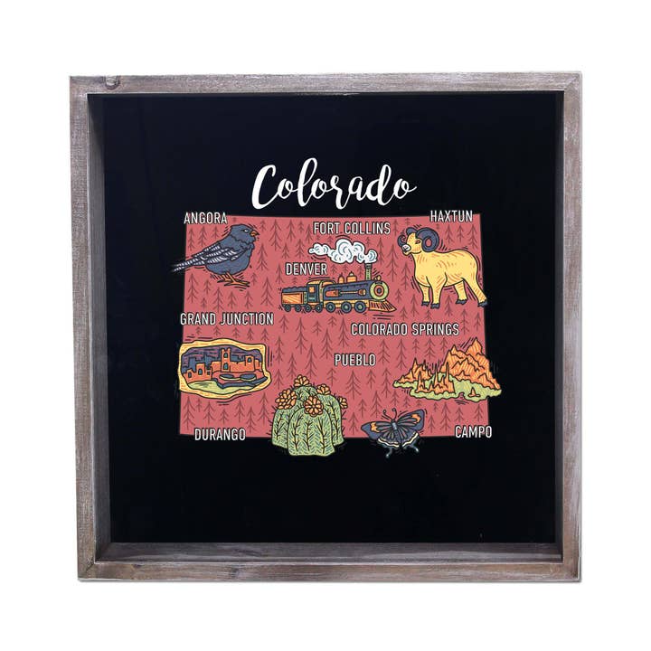 Torched Products - Wholesale Sign - State Map Design Shadow Box - Gray5