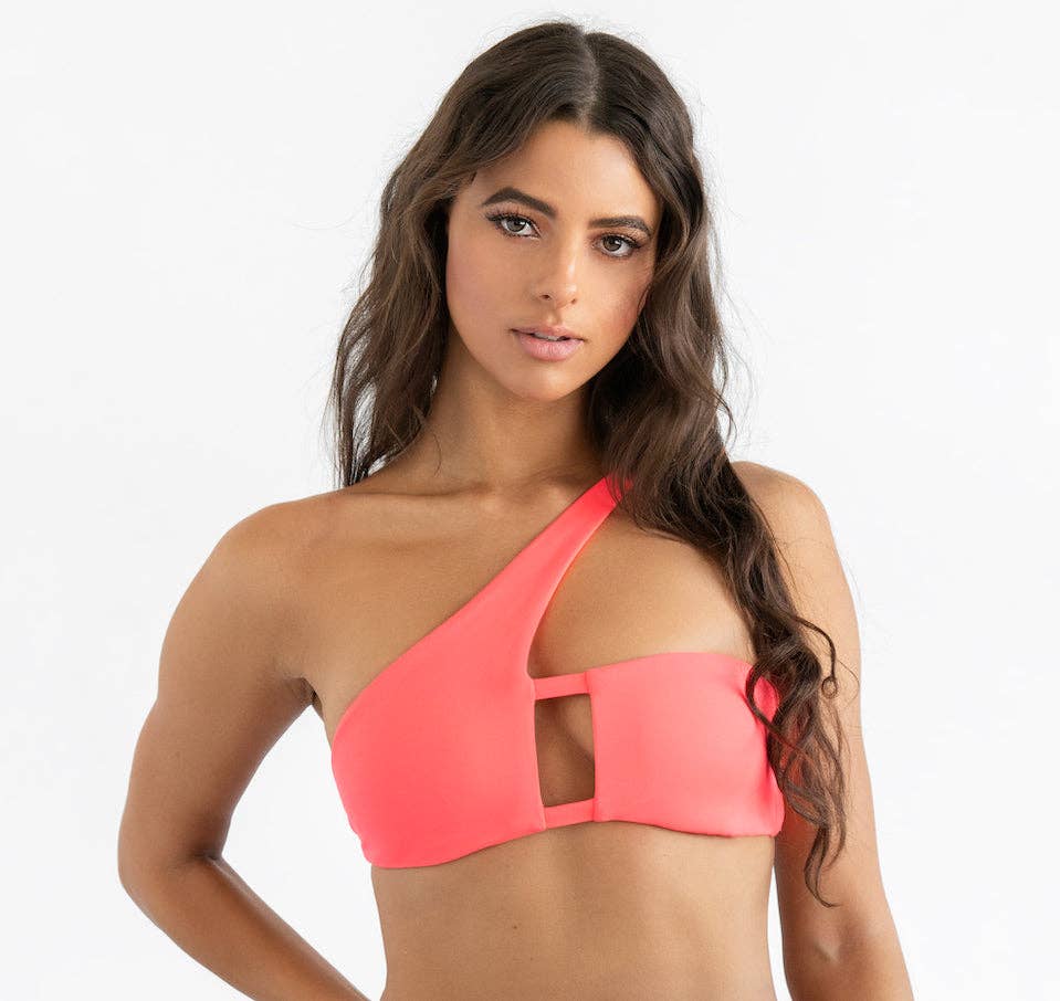 Dolce Aqua Swimwear - Venta al por mayor Parte superior de bañador - Mujer - MILA - TOP DE BIKINI BANDEAU ASIMÉTRICO - AZUL FIJI4