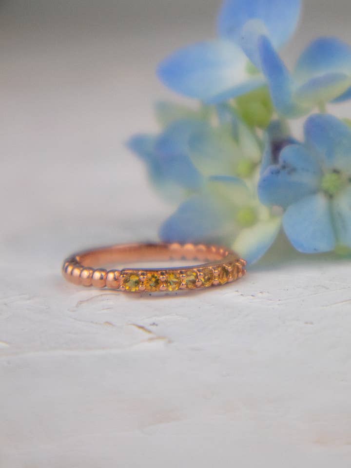 Delicate Rose Gold and Citrine Band for wholesale by Ash & Rose