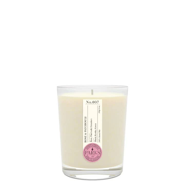 Parks Candles – Engroshandel Glaslys – ROSE & PATCHOULI 1 VÆGE DUFTLYS 180G