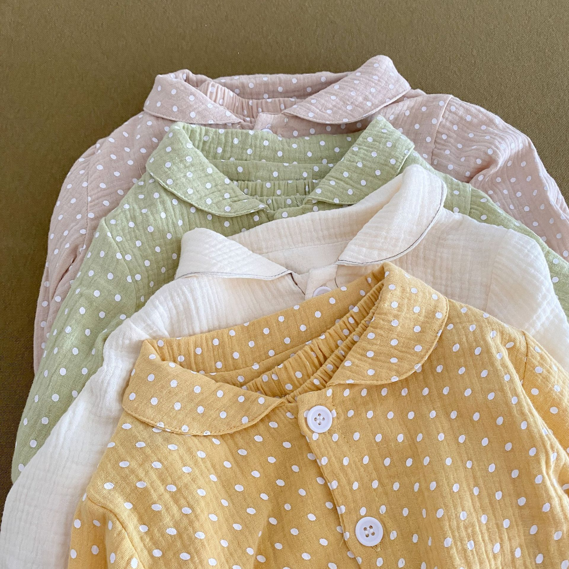 Annie & Charles - Wholesale Sleepwear Set - Kids - Annie & Charles® muslin cotton dot pajama set4