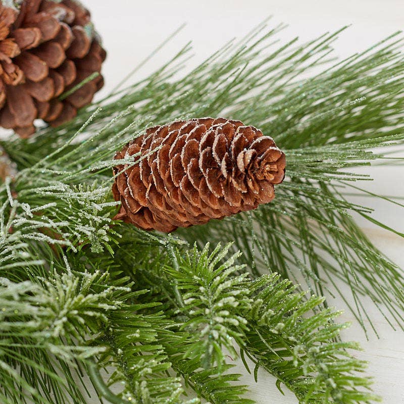 Factory Direct Craft - Wholesale Artificial Christmas Tree - 12" Snowy Pine and Cones Christmas Floral Stem1