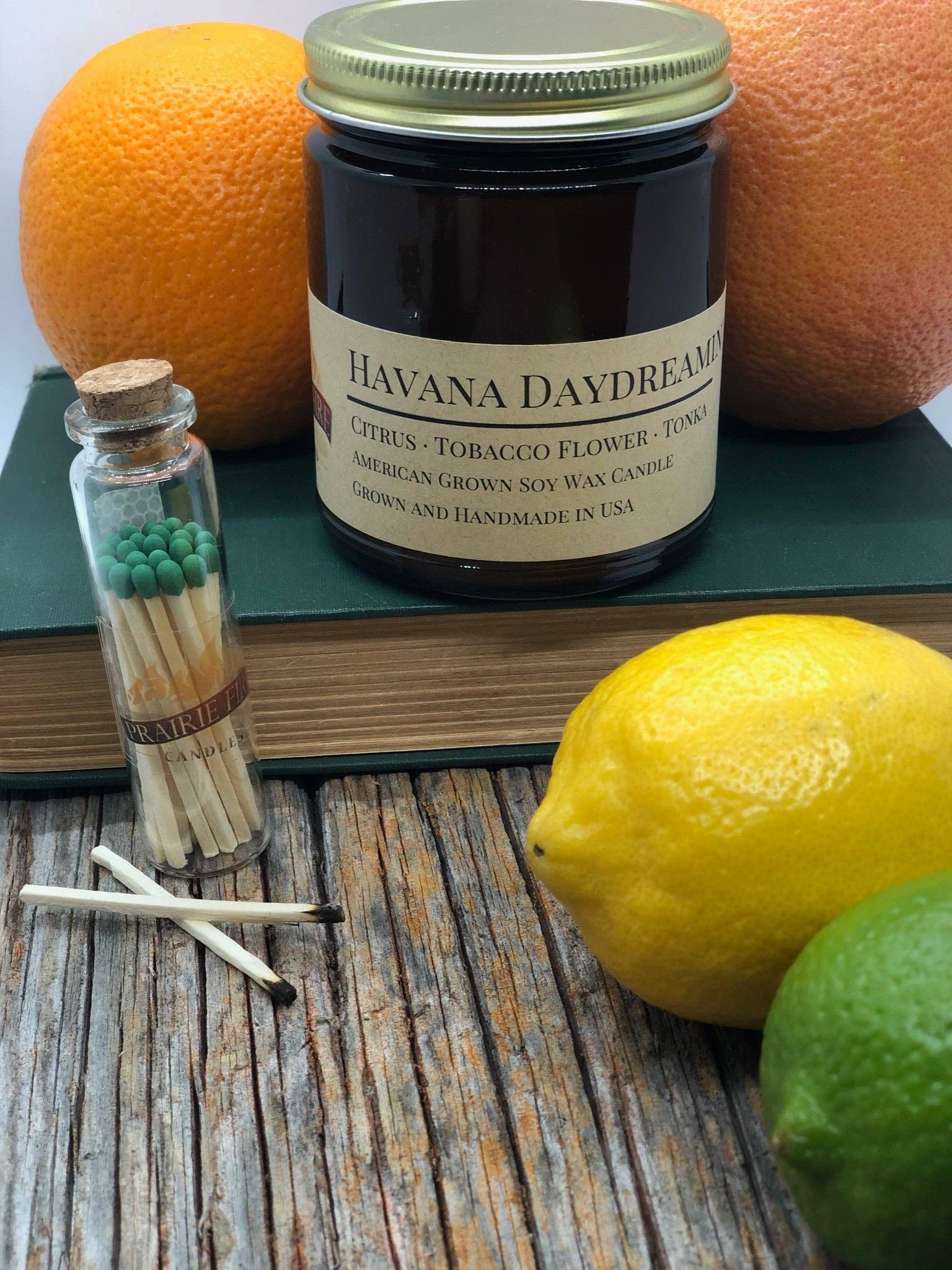 Prairie Fire Candles - Wholesale Jar/Filled Candle - Havana Daydreamin' Soy Candle | 9 oz Amber Apothecary Ja1
