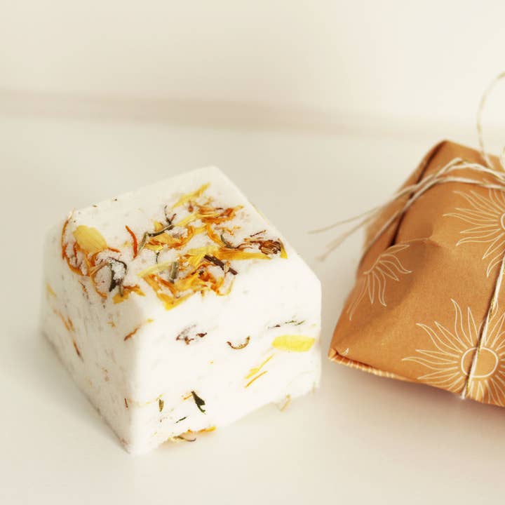 Calming Calendula Bath bomb for wholesale by BLISS by Waddell & Co