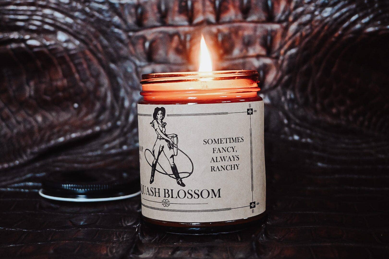 The Gift Gala Shop Candle Co. - Wholesale Jar/Filled Candle - “Squash Blossom” Western Soy Candles | Amber Rustic Candles1