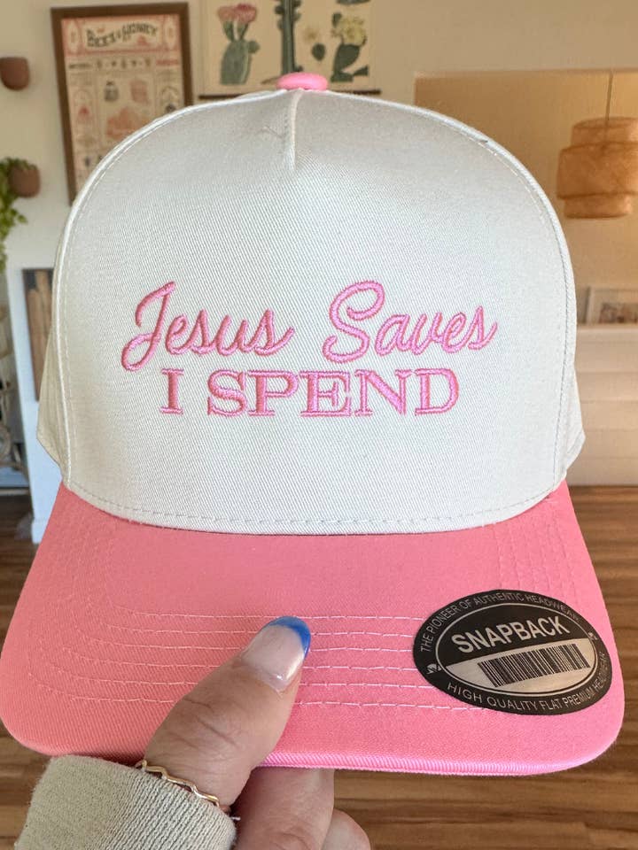 Jesus Saves I Spend Embroidered Hat for wholesale by DENVERCO.