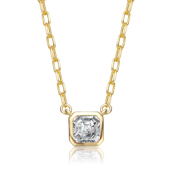 Superbe collier à clous en forme de chaîne torsadée, taille Asscher pour la vente par Rachel Glauber
