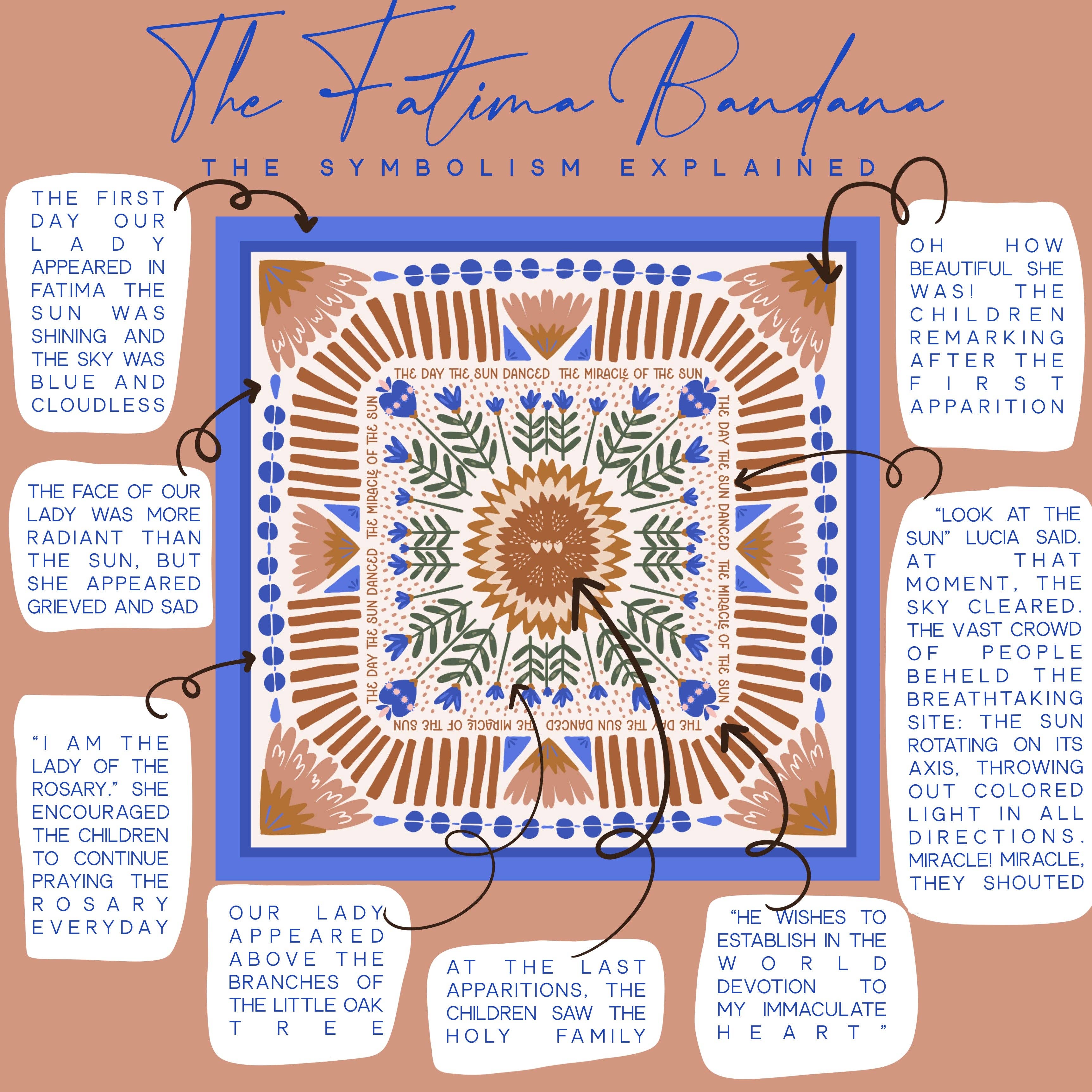 Marigold Catholic Goods, Co. - Wholesale Scarf - Women's - Fatima Bandana Scarf4