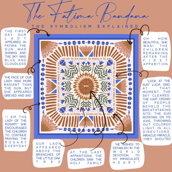 Marigold Catholic Goods, Co. - Wholesale Scarf – Women's - Fatima Bandana Scarf4