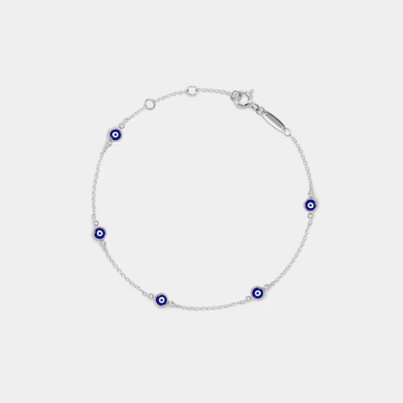 Perimade & Co. LLC - Wholesale Charm/Dangle Bracelet - Turkish Evil Eye Nazar Charm Bracelet in 925 Sterling Silver1
