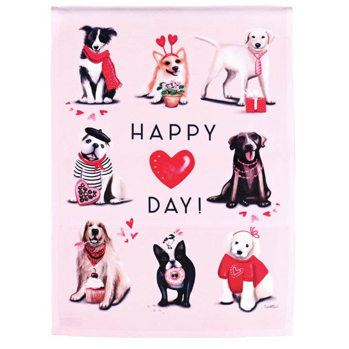 Flag Dogs Happy Valentines Day 13x18 for wholesale by Magnolia