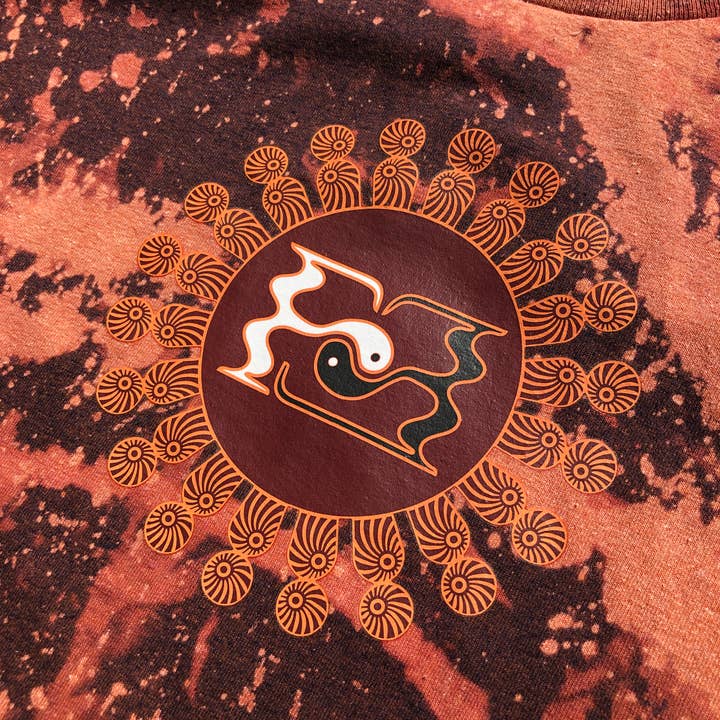 Bruin T-shirt met gebleekt grafisch logo van Flow Era - Streetwear-shirt voor wholesale door Flow Era