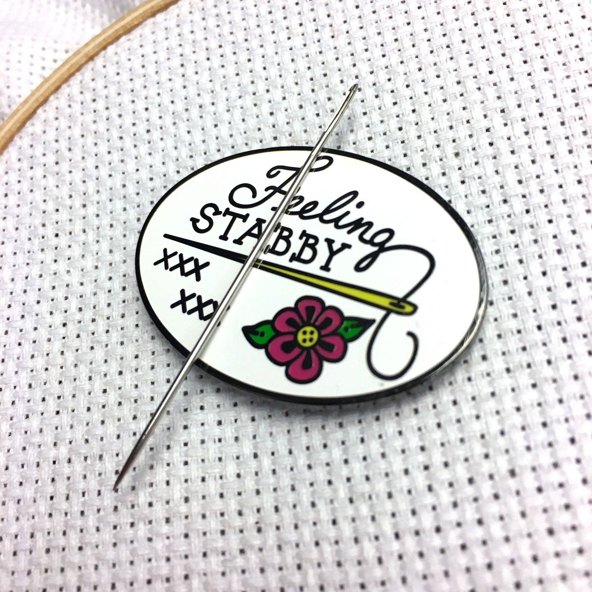 Snarky Crafter Designs – wholesale Knitting/Crochet Supplies – Feeling Stabby Enamel Needle Minder