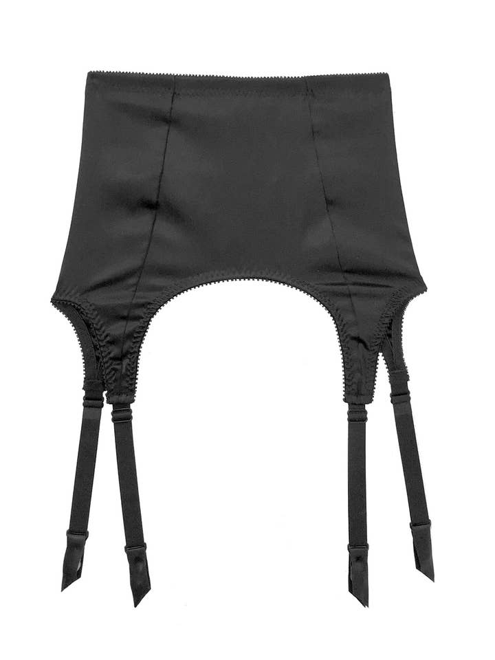 Cardamine Lace Up Garter Belt in Silk Charmeuse for wholesale by Clare Bare