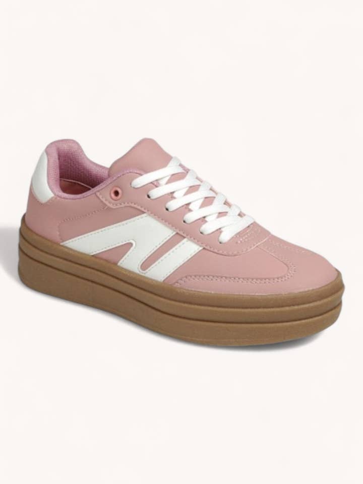 CCOCCI - Wholesale Lifestyle Sneakers - Women's - TOPPING-05 COLOR BLOCK PLATFORM SNEAKERS12