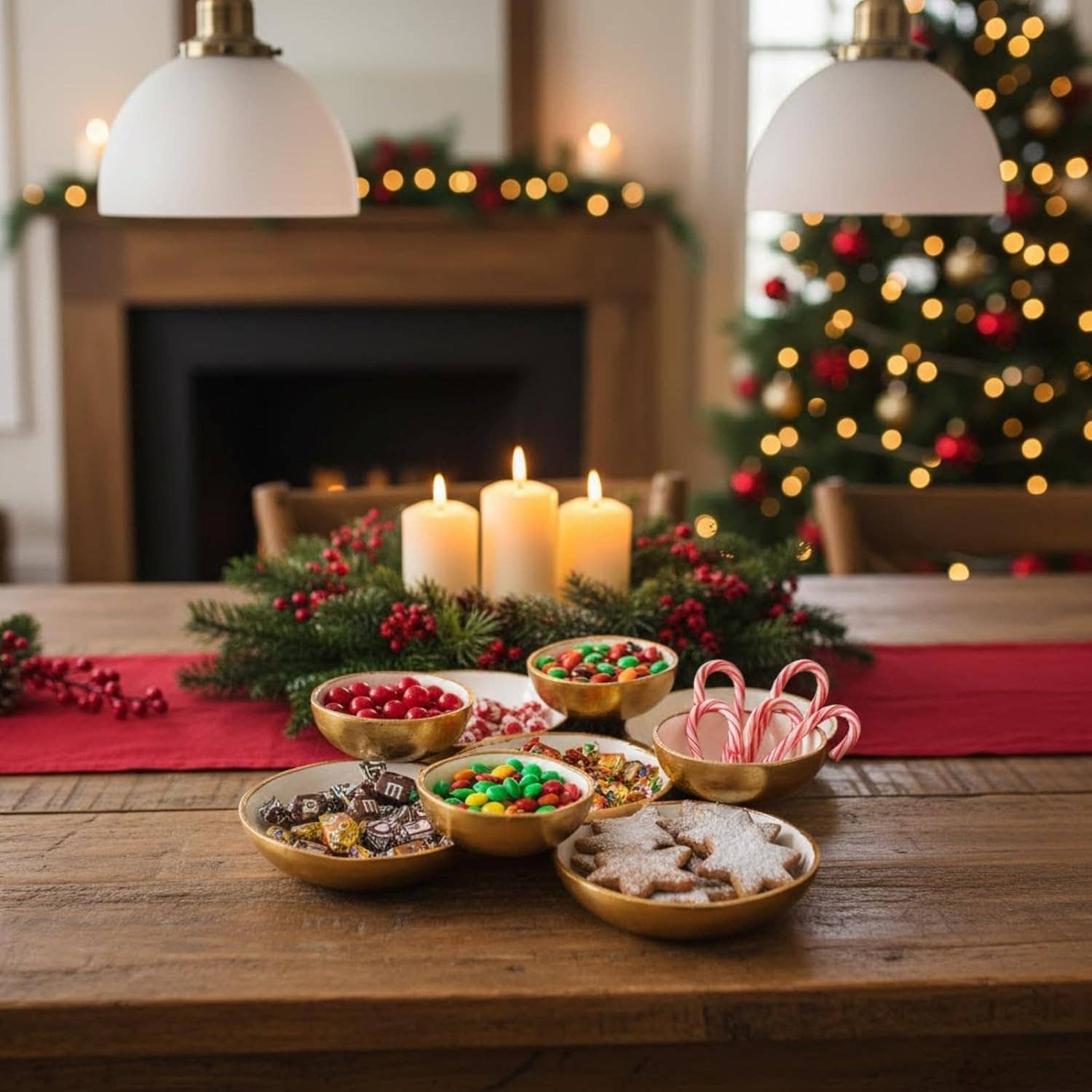 The Wine Savant /  Khen Glassware - Wholesale Serve Bowl - Cluster of 9 Round Serving Bowls Decorative Bowls Gold8