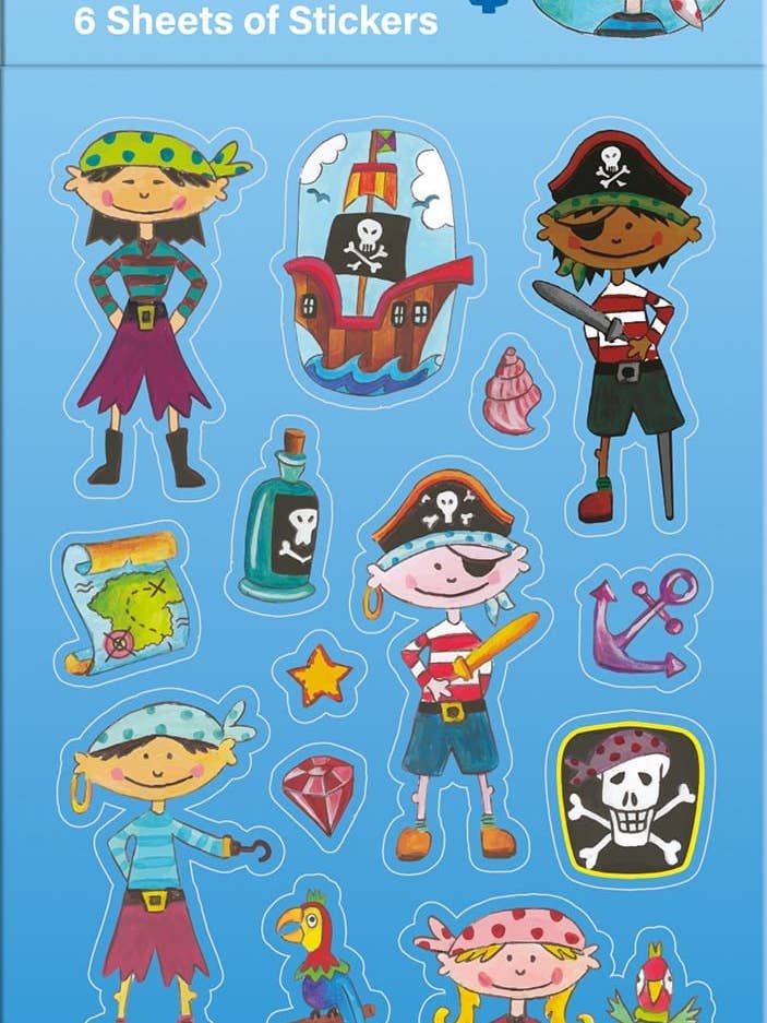 Pirates Party Sticker Pack - 6 Sheets for wholesale by Paper Projects Ltd