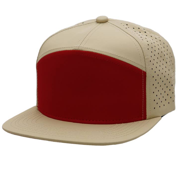Cap Zone - Wholesale Flat Brim Cap - Unisex - Colored Front 7 Panel Digital Perforated Snapback19