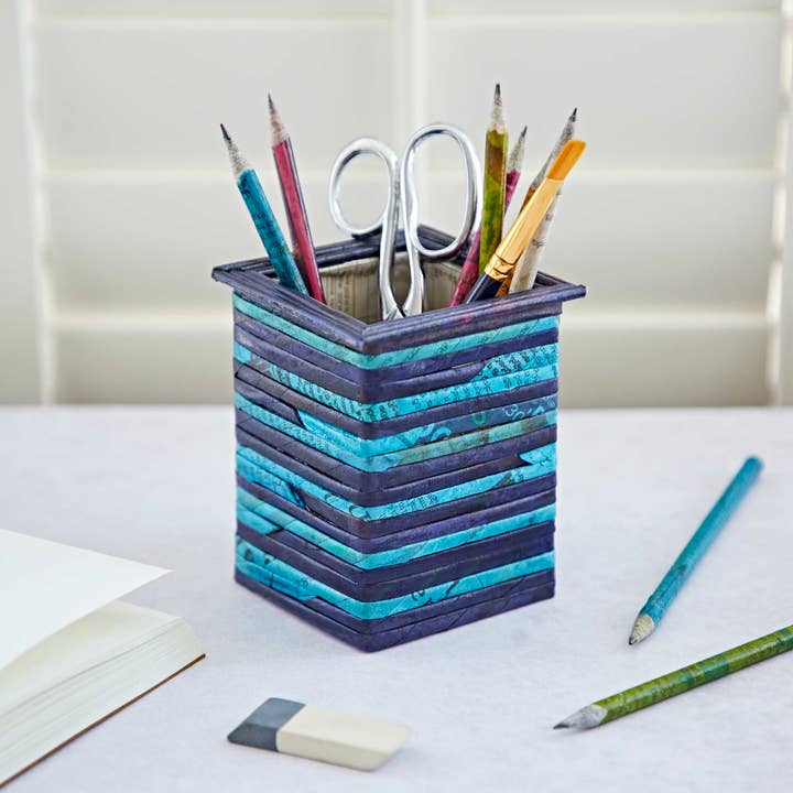 The Paper High Gift Company Limited - Wholesale Pencil Holder - Recycled Newspaper Square Pencil Holder7