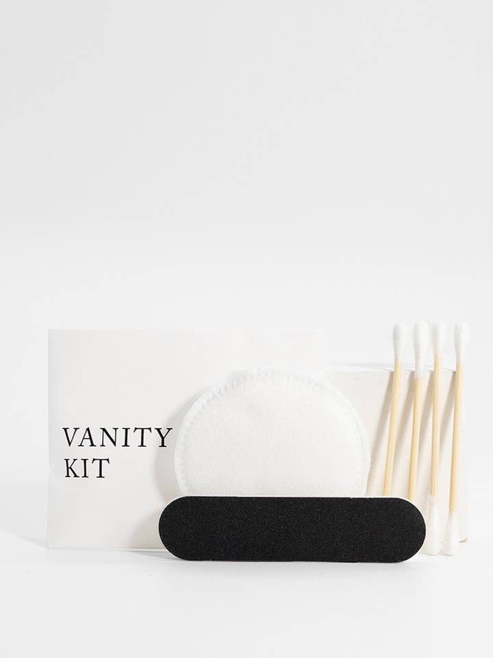 Vanity-Set - Wattestäbchen, Wattepads, Nagelfeile für den Großhandel von Sustayne