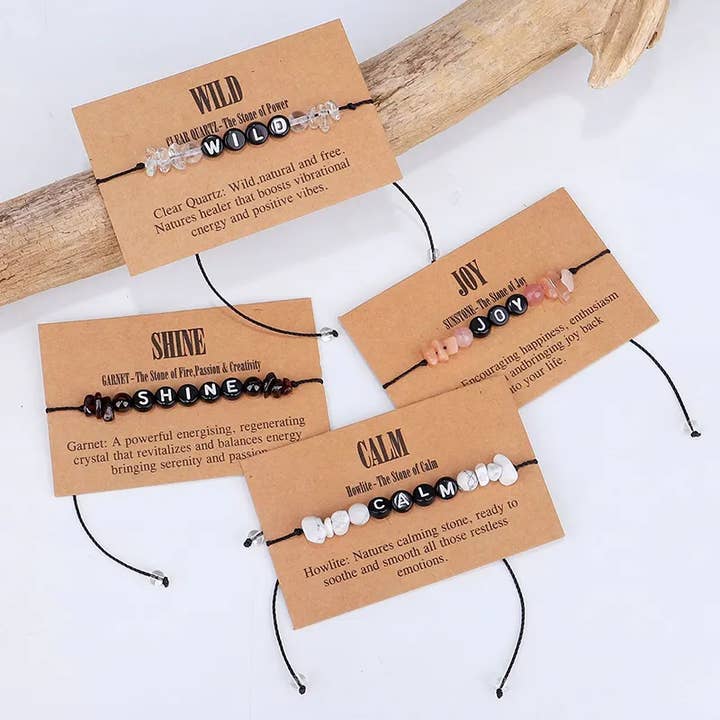 Crystal Healing Letter Bracelet - 9 Pcs for wholesale by Gypsy Soul
