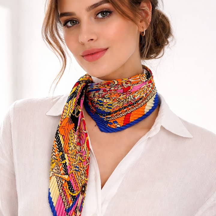 Art-Inspired Pleated Scarf for wholesale by Miss Minna