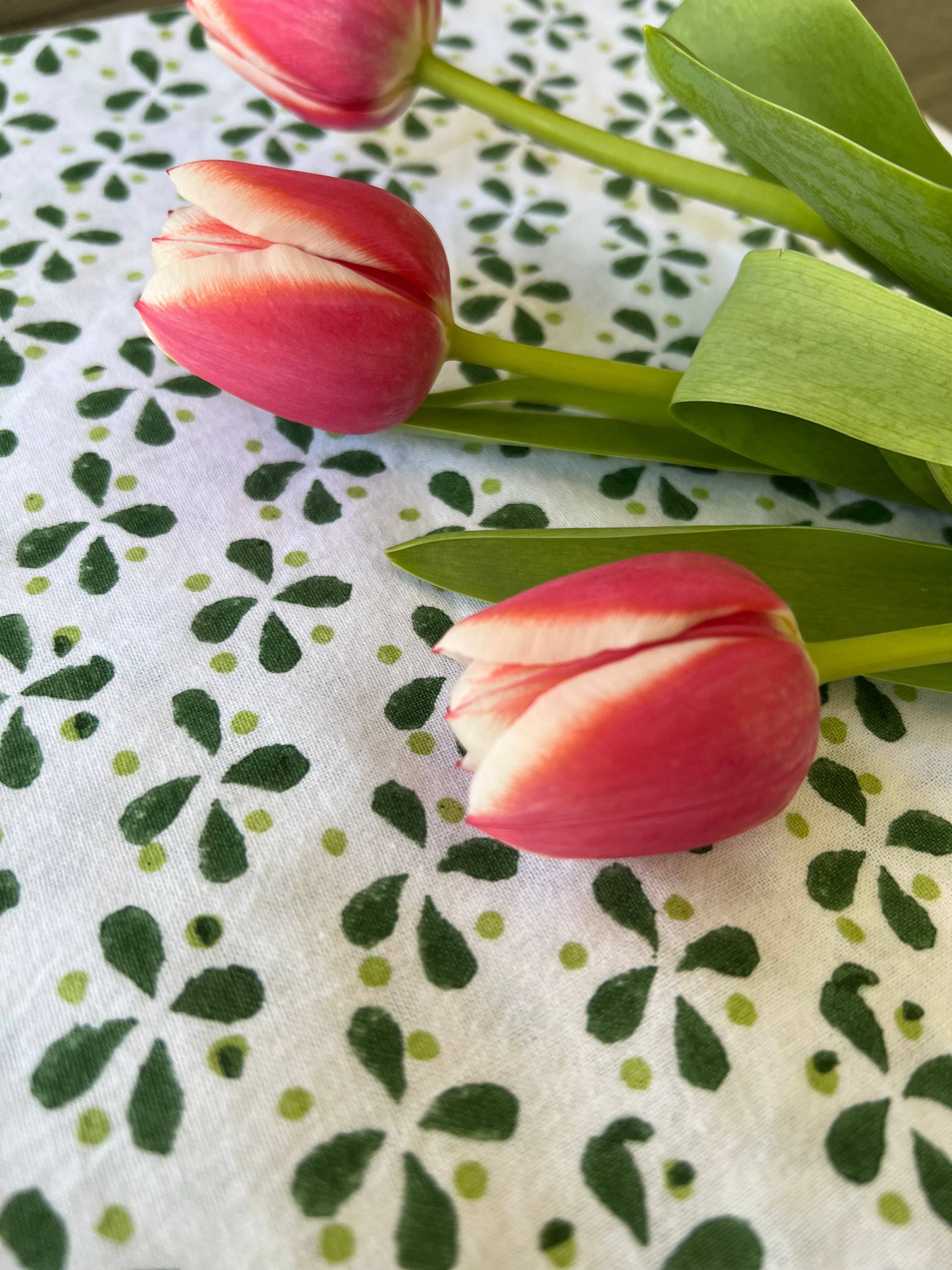 Christina Dickson Home - Wholesale Dinner & Cloth Napkin - Petals Napkins in Green- Set of 42