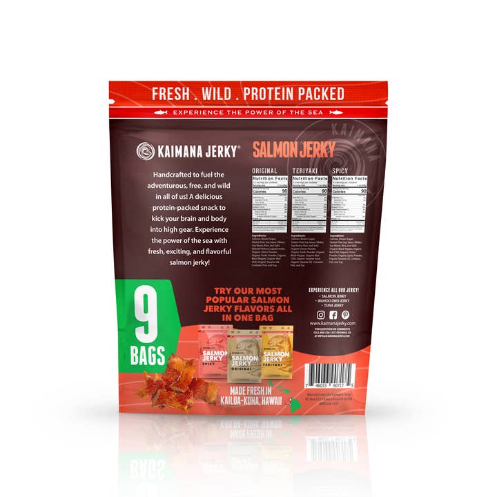 Kaimana Jerky - Wholesale Jerky - Salmon Jerky Variety Pack (9 Bags)1