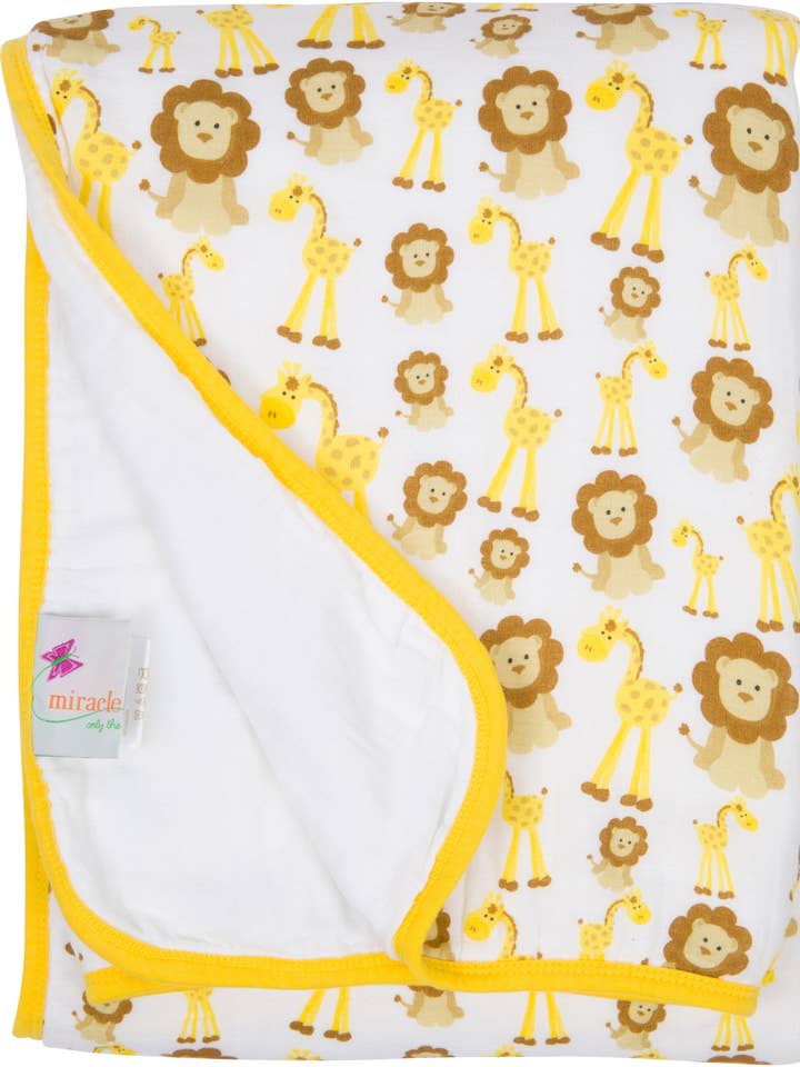 Giraffes and Lions Serenity Blanket for wholesale by Miracle Blanket- The #1 Pediatrician-recommended Swaddle