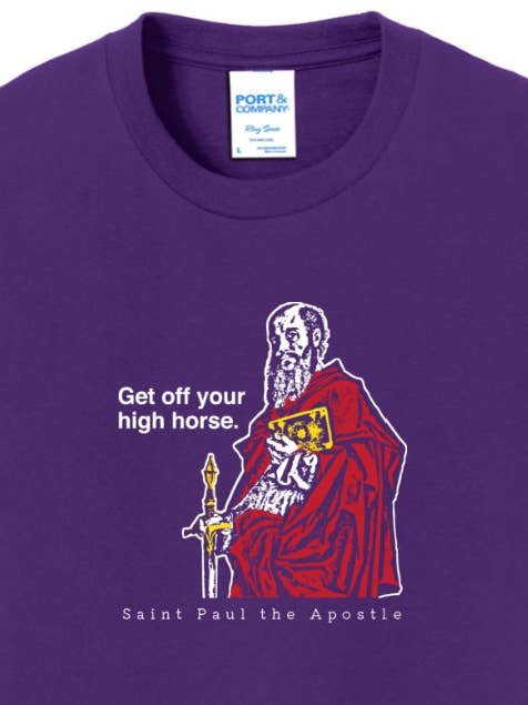 Get Off Your High Horse - St. Paul the Apostle - Youth T-Shirt for wholesale by Sock Religious