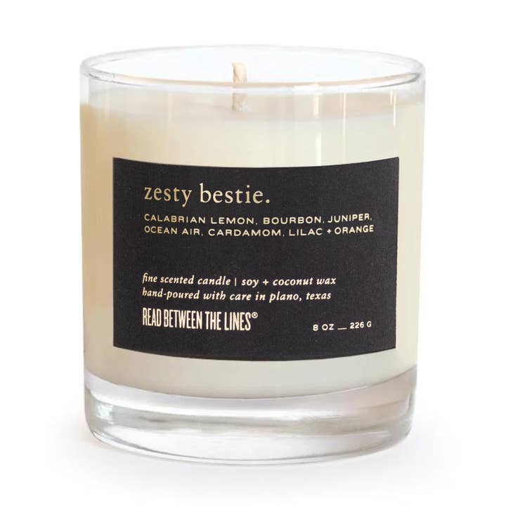 Zesty Bestie Candle for wholesale by Read Between The Lines®