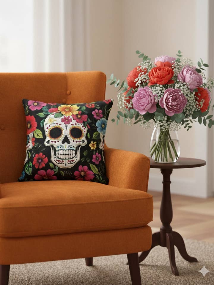 Day Of The Dead Pillow Cover for wholesale by Cielito Lindo